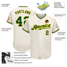 Load image into Gallery viewer, Custom Cream Green-Gold Authentic Baseball Jersey