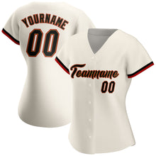 Load image into Gallery viewer, Custom Cream Black-Old Gold Authentic Baseball Jersey