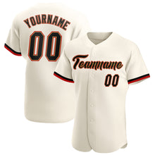 Load image into Gallery viewer, Custom Cream Black-Old Gold Authentic Baseball Jersey