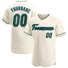 Load image into Gallery viewer, Custom Cream Green-Royal Authentic Baseball Jersey