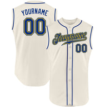 Load image into Gallery viewer, Custom Cream Royal-Gold Authentic Sleeveless Baseball Jersey