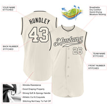 Load image into Gallery viewer, Custom Cream Cream-Black Authentic Sleeveless Baseball Jersey