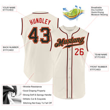 Load image into Gallery viewer, Custom Cream Black-Red Authentic Sleeveless Baseball Jersey