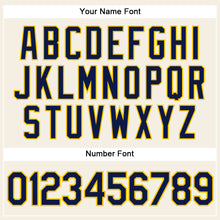 Load image into Gallery viewer, Custom Cream Navy-Gold Authentic Sleeveless Baseball Jersey