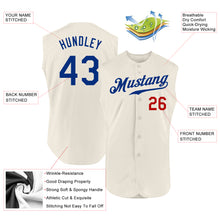 Load image into Gallery viewer, Custom Cream Royal-Red Authentic Sleeveless Baseball Jersey