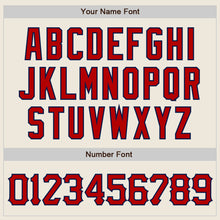 Load image into Gallery viewer, Custom Cream Red Pinstripe Red-Navy Authentic Baseball Jersey