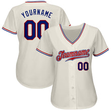 Load image into Gallery viewer, Custom Cream Royal-Red Authentic Baseball Jersey