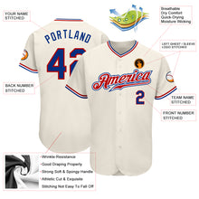 Load image into Gallery viewer, Custom Cream Royal-Red Authentic Baseball Jersey