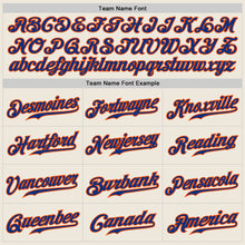 Load image into Gallery viewer, Custom Cream Royal Pinstripe Royal-Orange Authentic Baseball Jersey