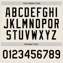 Load image into Gallery viewer, Custom Cream Black Pinstripe Black Authentic Baseball Jersey