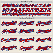 Load image into Gallery viewer, Custom Cream Red Pinstripe Red-Royal Authentic Baseball Jersey