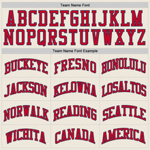 Load image into Gallery viewer, Custom Cream Red-Navy Authentic Throwback Basketball Jersey