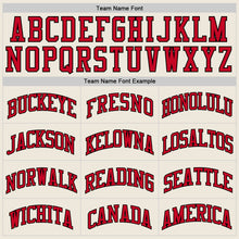 Load image into Gallery viewer, Custom Cream Red-Black Authentic Throwback Basketball Jersey