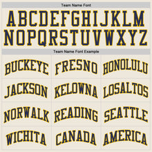 Load image into Gallery viewer, Custom Cream Navy-Gold Authentic Throwback Basketball Jersey