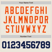 Load image into Gallery viewer, Custom Cream Navy-Orange Authentic Baseball Jersey