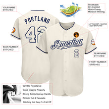 Load image into Gallery viewer, Custom Cream Cream-Navy Authentic Baseball Jersey