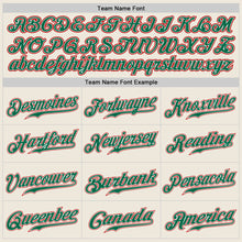 Load image into Gallery viewer, Custom Cream Kelly Green-Red Authentic Baseball Jersey