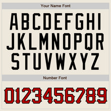 Load image into Gallery viewer, Custom Cream Black Pinstripe Red Black-White Authentic Baseball Jersey