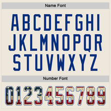 Load image into Gallery viewer, Custom Cream Vintage USA Flag Royal-Red Hockey Jersey