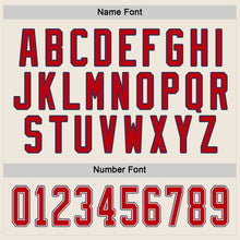 Load image into Gallery viewer, Custom Cream Red-Navy Hockey Jersey