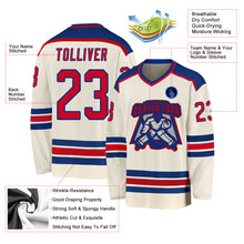 Load image into Gallery viewer, Custom Cream Red-Royal Hockey Jersey