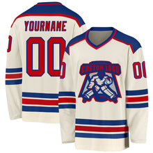 Load image into Gallery viewer, Custom Cream Red-Royal Hockey Jersey