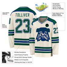 Load image into Gallery viewer, Custom Cream Green-Royal Hockey Jersey