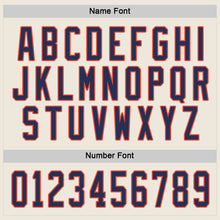 Load image into Gallery viewer, Custom Cream Navy-Orange Hockey Jersey