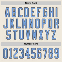 Load image into Gallery viewer, Custom Cream Light Blue-Steel Gray Hockey Jersey