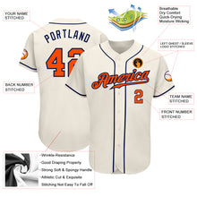 Load image into Gallery viewer, Custom Cream Orange-Navy Authentic Baseball Jersey