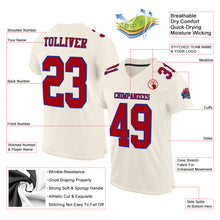 Load image into Gallery viewer, Custom Cream Red-Royal Mesh Authentic Football Jersey