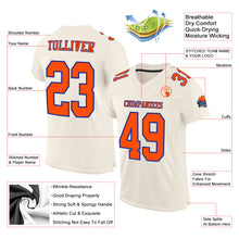 Load image into Gallery viewer, Custom Cream Orange-Royal Mesh Authentic Football Jersey