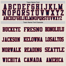 Load image into Gallery viewer, Custom Cream Red-Navy Mesh Authentic Football Jersey