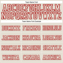 Load image into Gallery viewer, Custom Cream Cream-Red Stitched Cuffed Knit Hat