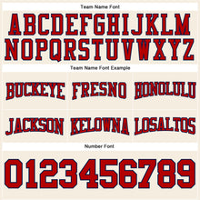 Load image into Gallery viewer, Custom Stitched Cream Red-Navy Football Pullover Sweatshirt Hoodie