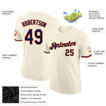 Load image into Gallery viewer, Custom Cream Navy-Orange Performance T-Shirt