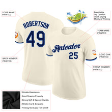 Load image into Gallery viewer, Custom Cream Navy-Light Blue Performance T-Shirt