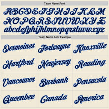 Load image into Gallery viewer, Custom Cream Navy-Light Blue Performance T-Shirt