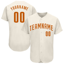 Load image into Gallery viewer, Custom Cream Texas Orange Authentic Baseball Jersey