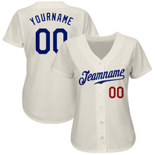 Load image into Gallery viewer, Custom Cream Royal-Red Authentic Baseball Jersey