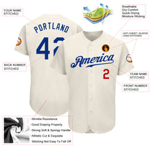 Load image into Gallery viewer, Custom Cream Royal-Red Authentic Baseball Jersey