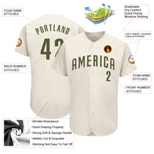 Load image into Gallery viewer, Custom Cream Olive Authentic Baseball Jersey