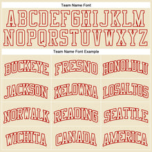 Load image into Gallery viewer, Custom Cream Cream-Red Authentic Throwback Basketball Jersey