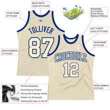 Load image into Gallery viewer, Custom Cream Cream-Royal Authentic Throwback Basketball Jersey