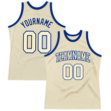 Load image into Gallery viewer, Custom Cream Cream-Royal Authentic Throwback Basketball Jersey
