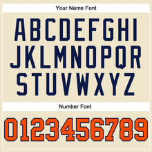 Load image into Gallery viewer, Custom Cream Orange-Navy Authentic Throwback Basketball Jersey