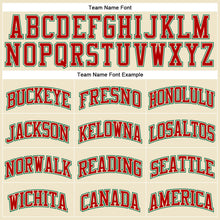 Load image into Gallery viewer, Custom Cream Kelly Green-Red Authentic Throwback Basketball Jersey
