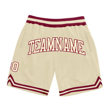 Load image into Gallery viewer, Custom Cream Cream-Maroon Authentic Throwback Basketball Shorts