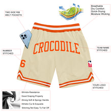 Load image into Gallery viewer, Custom Cream Orange-White Authentic Throwback Basketball Shorts