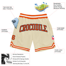Load image into Gallery viewer, Custom Cream Orange-Navy Authentic Throwback Basketball Shorts